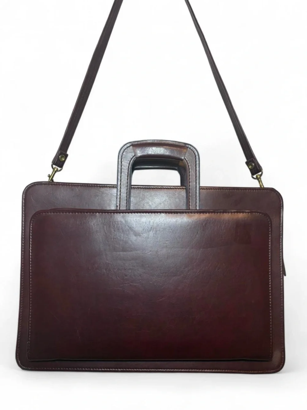 Vintage Cambridge Burgundy Portfolio Leather Briefcase